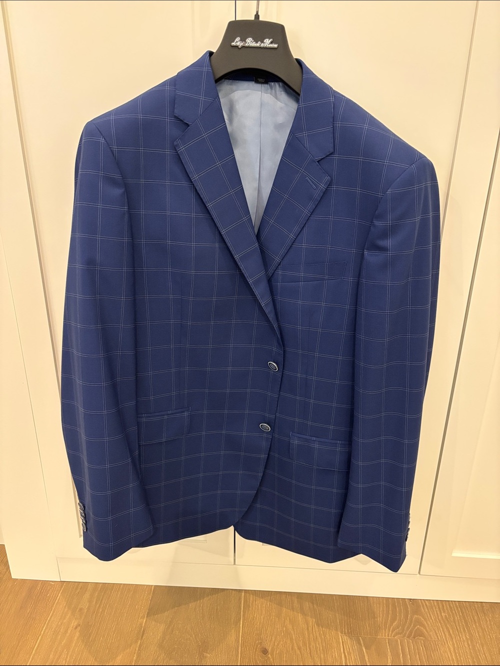 Men's Blue Windowpane Blazer - Classic Tailored Fit